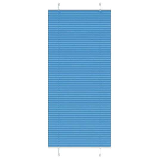 Pleated Blind Blue 85x200 cm Fabric Width 84.4 cm Polyester