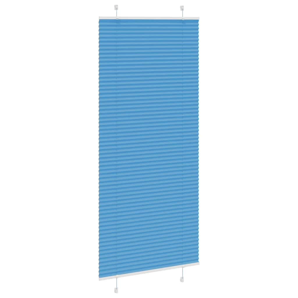 Pleated Blind Blue 85x200 cm Fabric Width 84.4 cm Polyester