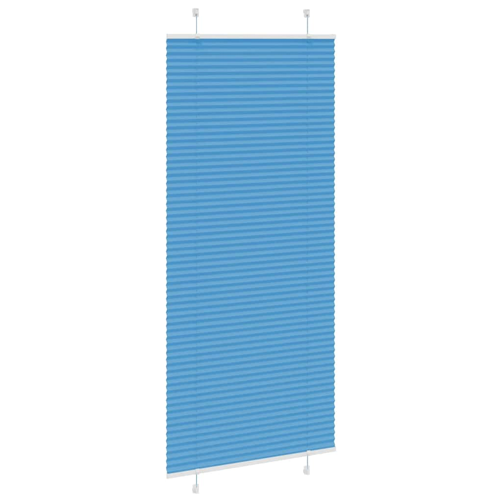 Pleated Blind Blue 85x200 cm Fabric Width 84.4 cm Polyester