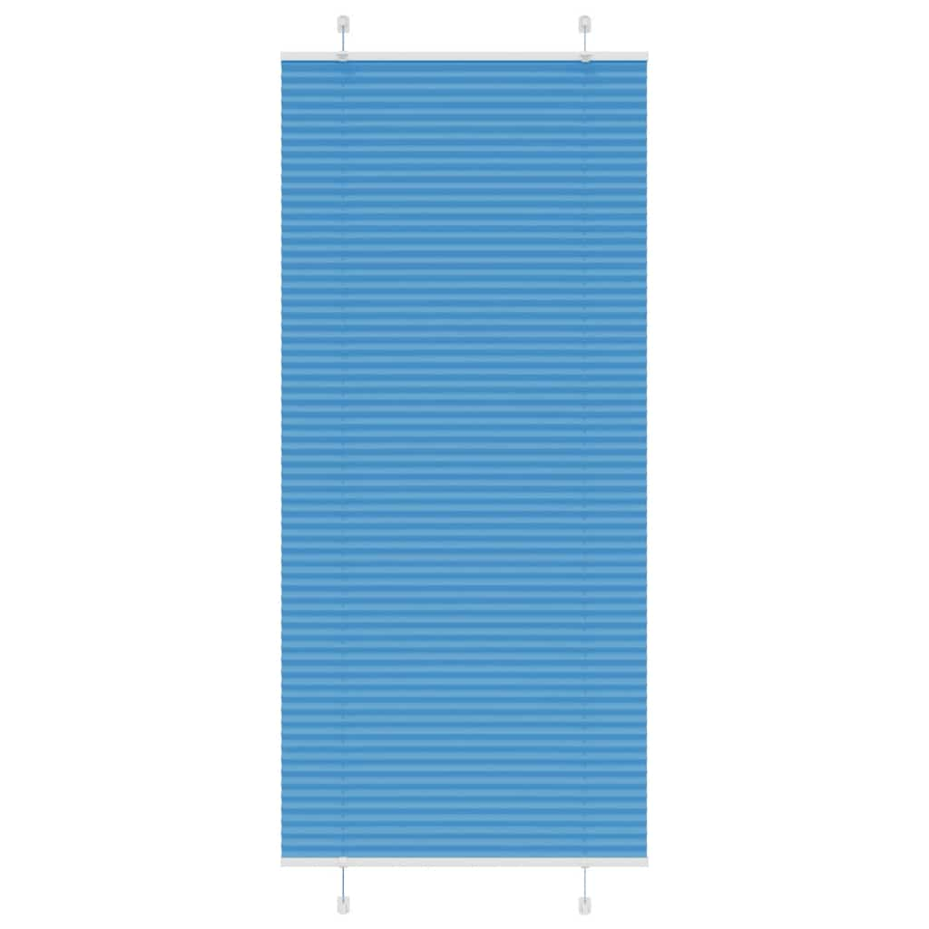 Pleated Blind Blue 90x200 cm Fabric Width 89.4 cm Polyester