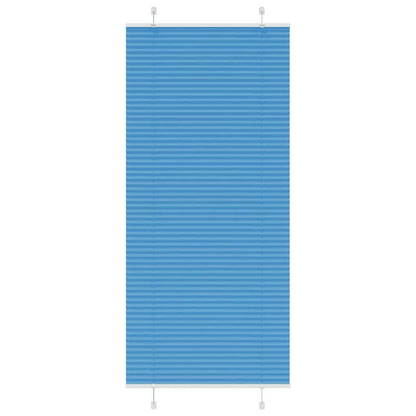 Pleated Blind Blue 90x200 cm Fabric Width 89.4 cm Polyester