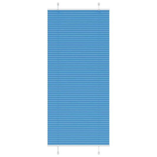 Pleated Blind Blue 90x200 cm Fabric Width 89.4 cm Polyester