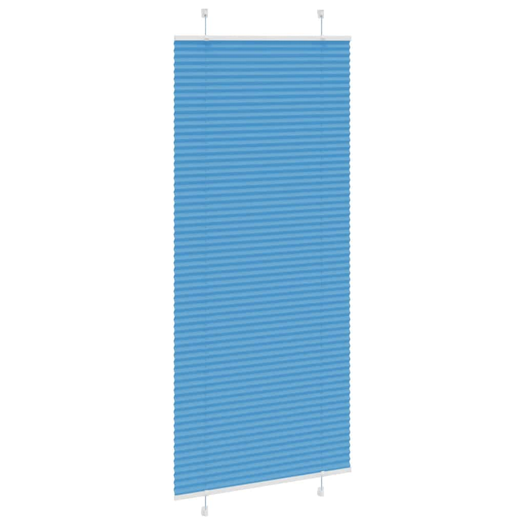 Pleated Blind Blue 90x200 cm Fabric Width 89.4 cm Polyester