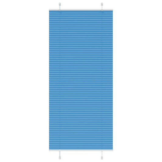 Pleated Blind Blue 95x200 cm Fabric Width 94.4 cm Polyester