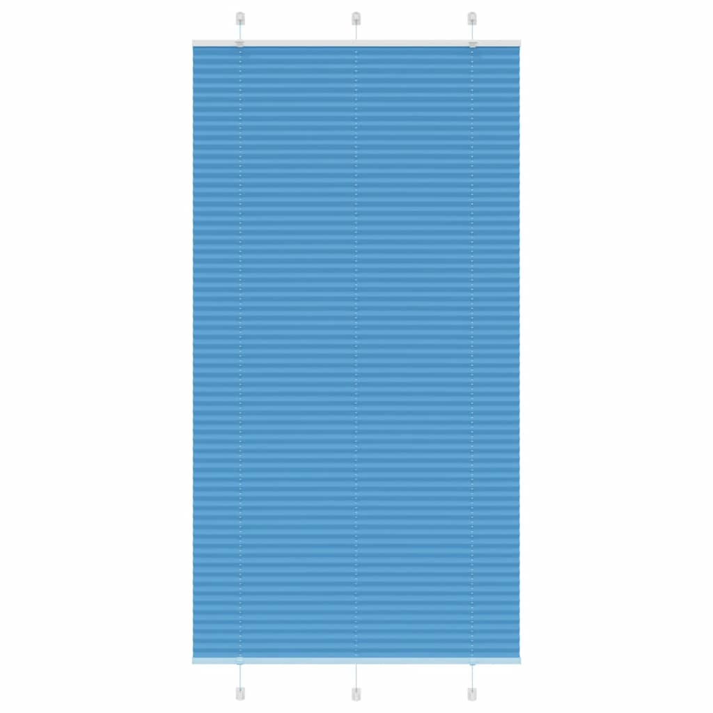 Pleated Blind Blue 105x200 cm Fabric Width 104.4 cm Polyester