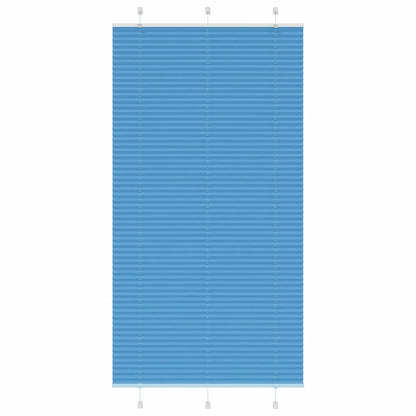 Pleated Blind Blue 105x200 cm Fabric Width 104.4 cm Polyester