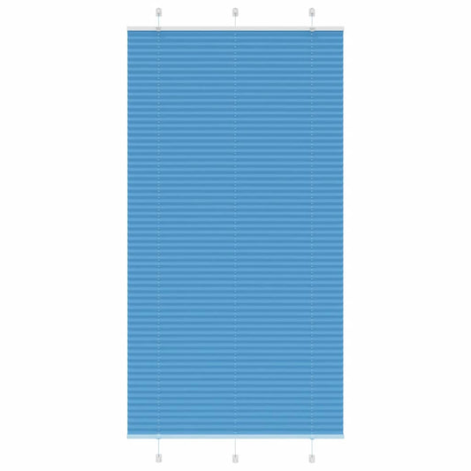 Pleated Blind Blue 105x200 cm Fabric Width 104.4 cm Polyester