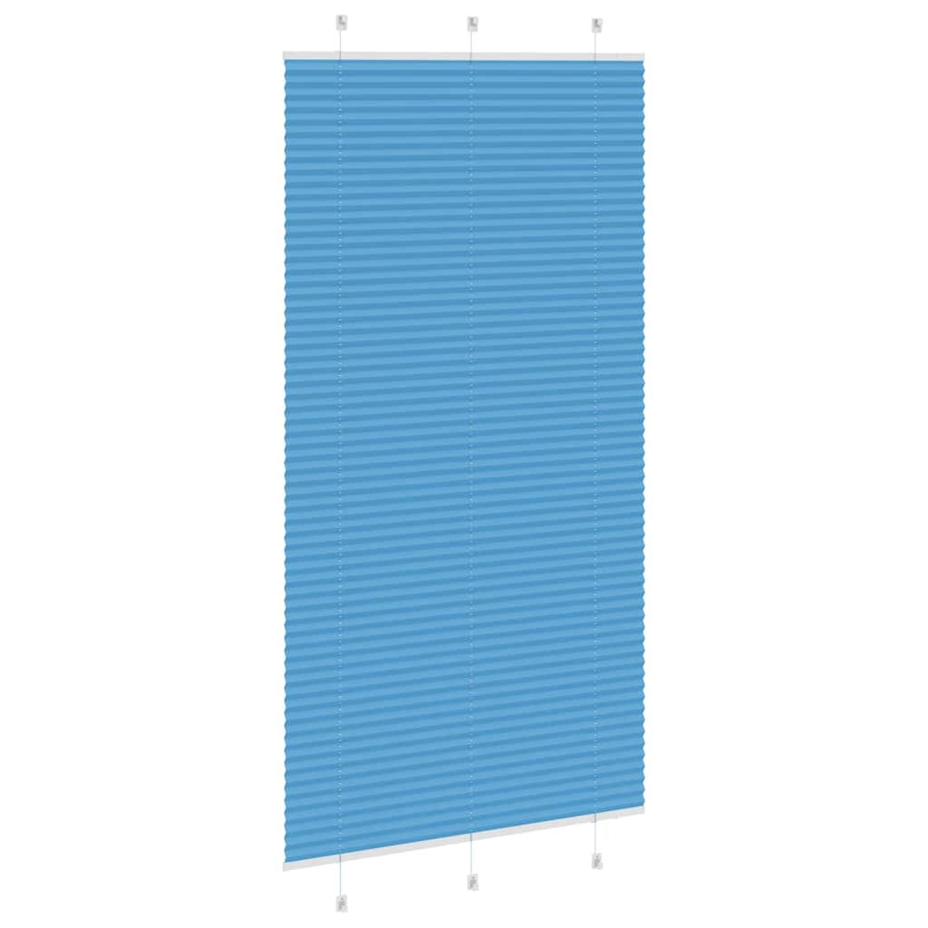 Pleated Blind Blue 105x200 cm Fabric Width 104.4 cm Polyester