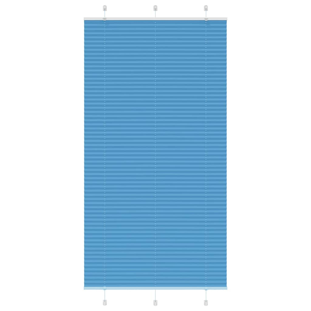 Pleated Blind Blue 110x200 cm Fabric Width 109.4 cm Polyester