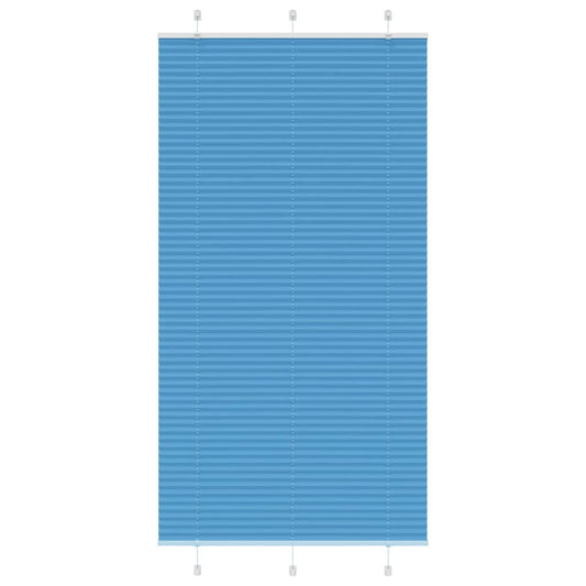 Pleated Blind Blue 110x200 cm Fabric Width 109.4 cm Polyester