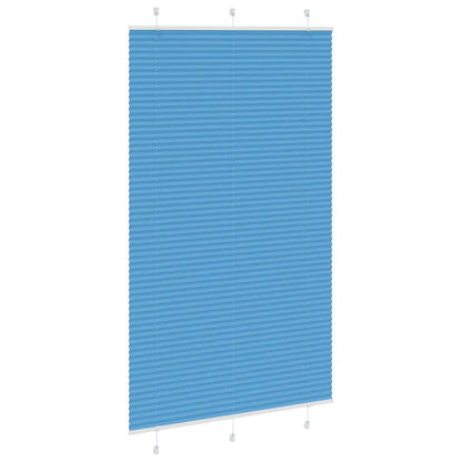 Pleated Blind Blue 115x200 cm Fabric Width 114.4 cm Polyester