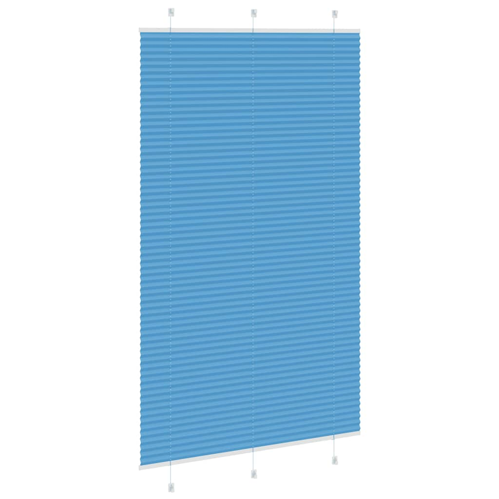 Pleated Blind Blue 115x200 cm Fabric Width 114.4 cm Polyester