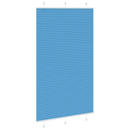 Pleated Blind Blue 120x200 cm Fabric Width 119.4 cm Polyester