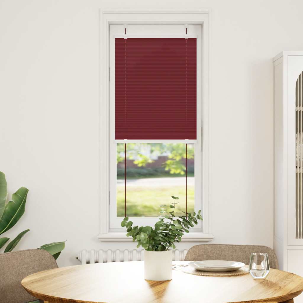 Pleated Blind Bordeaux Red 40x100 cm Fabric Width 39.4 cm Polyester