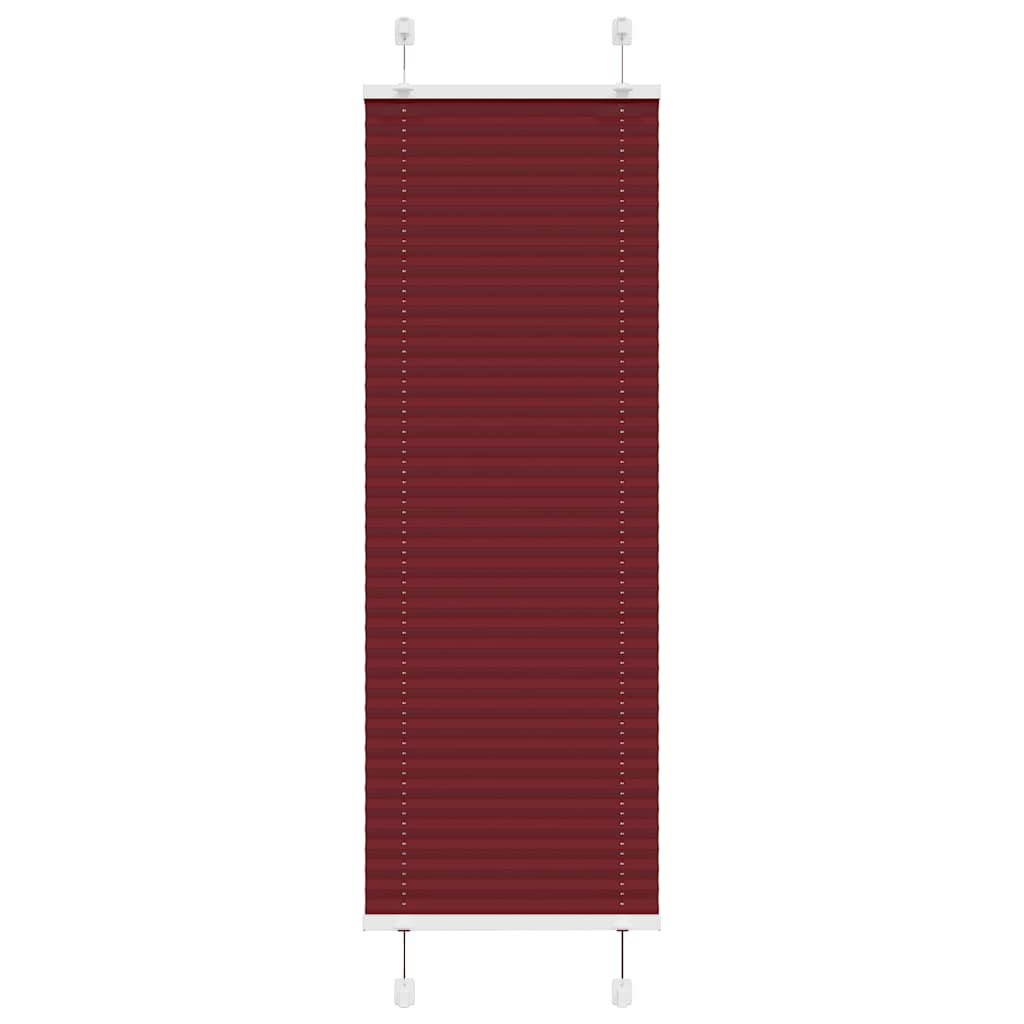 Pleated Blind Bordeaux Red 45x100 cm Fabric Width 44.4 cm Polyester