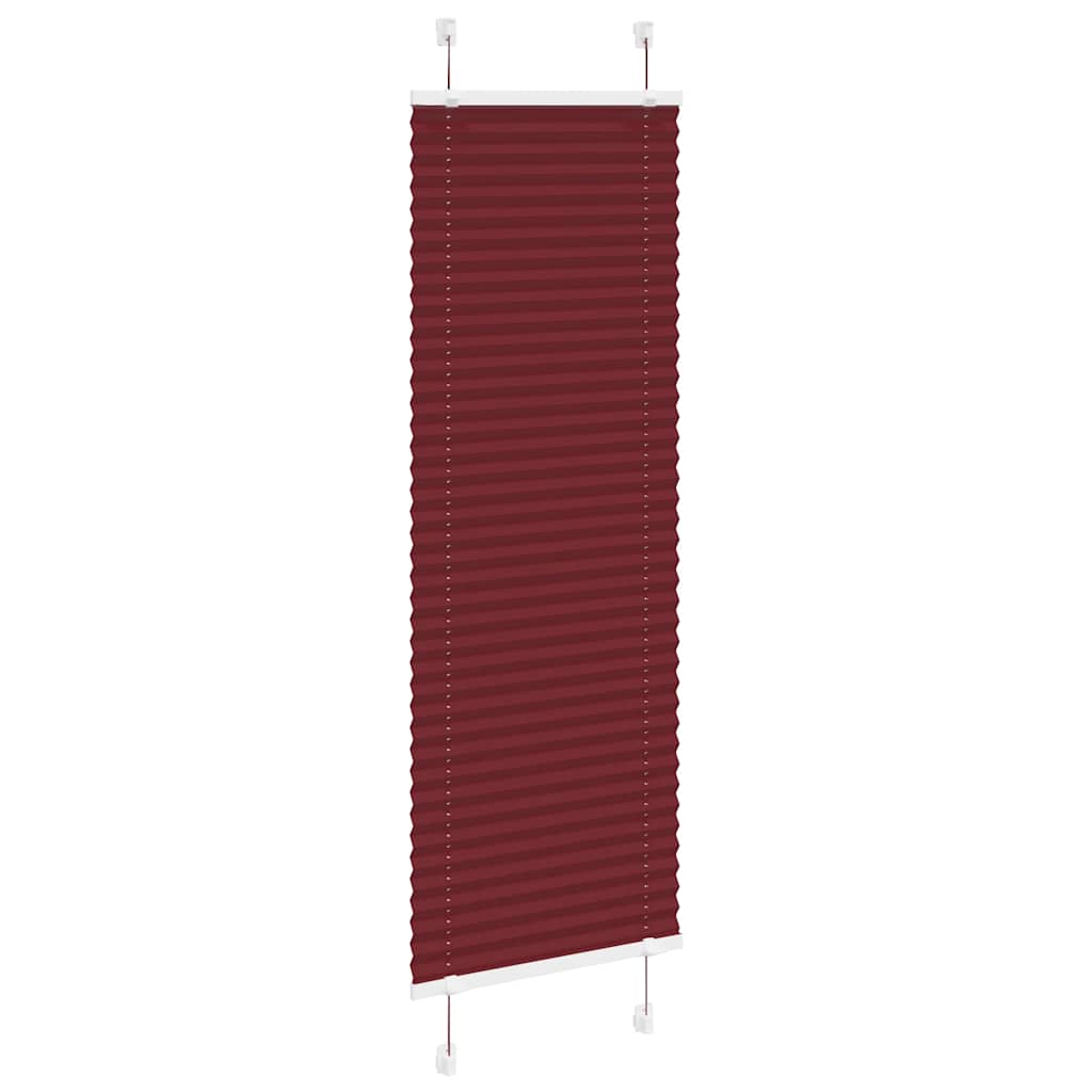 Pleated Blind Bordeaux Red 45x100 cm Fabric Width 44.4 cm Polyester