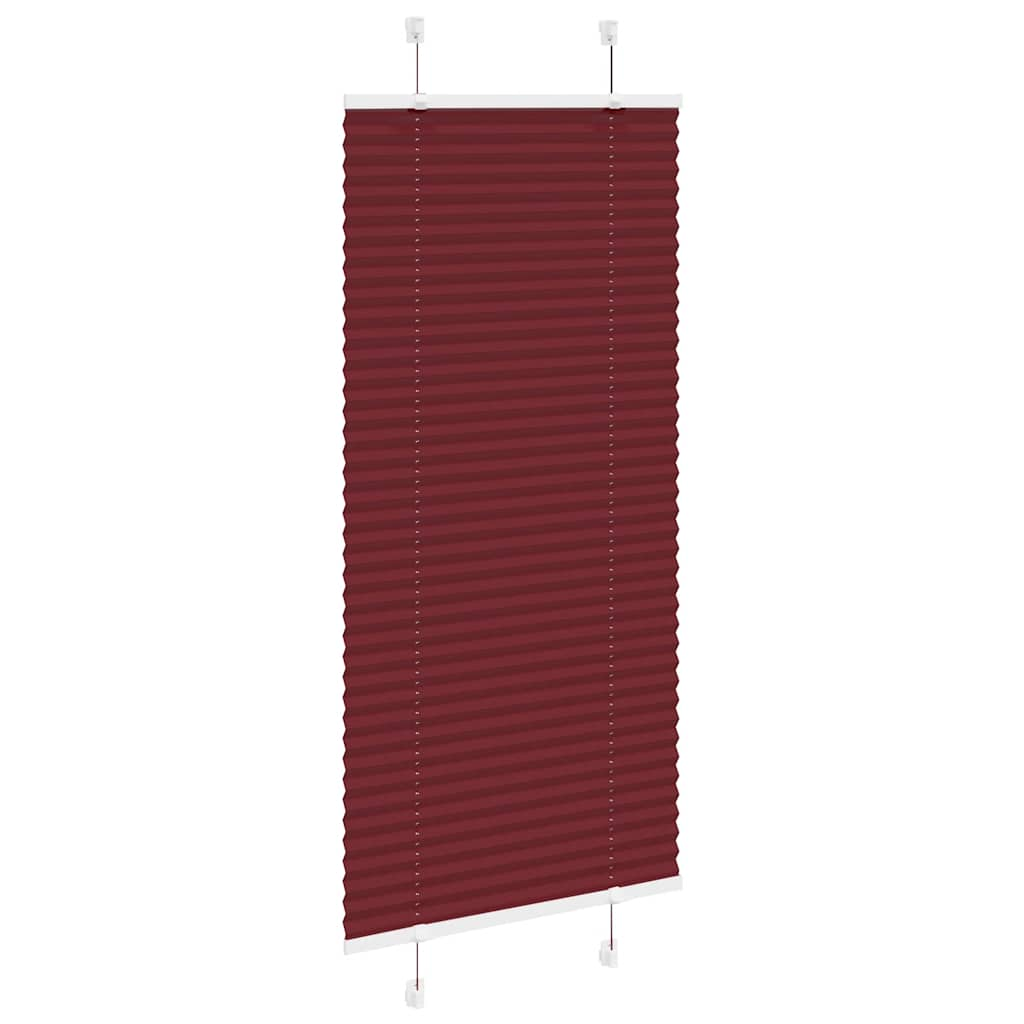 Pleated Blind Bordeaux Red 55x100 cm Fabric Width 54.4 cm Polyester