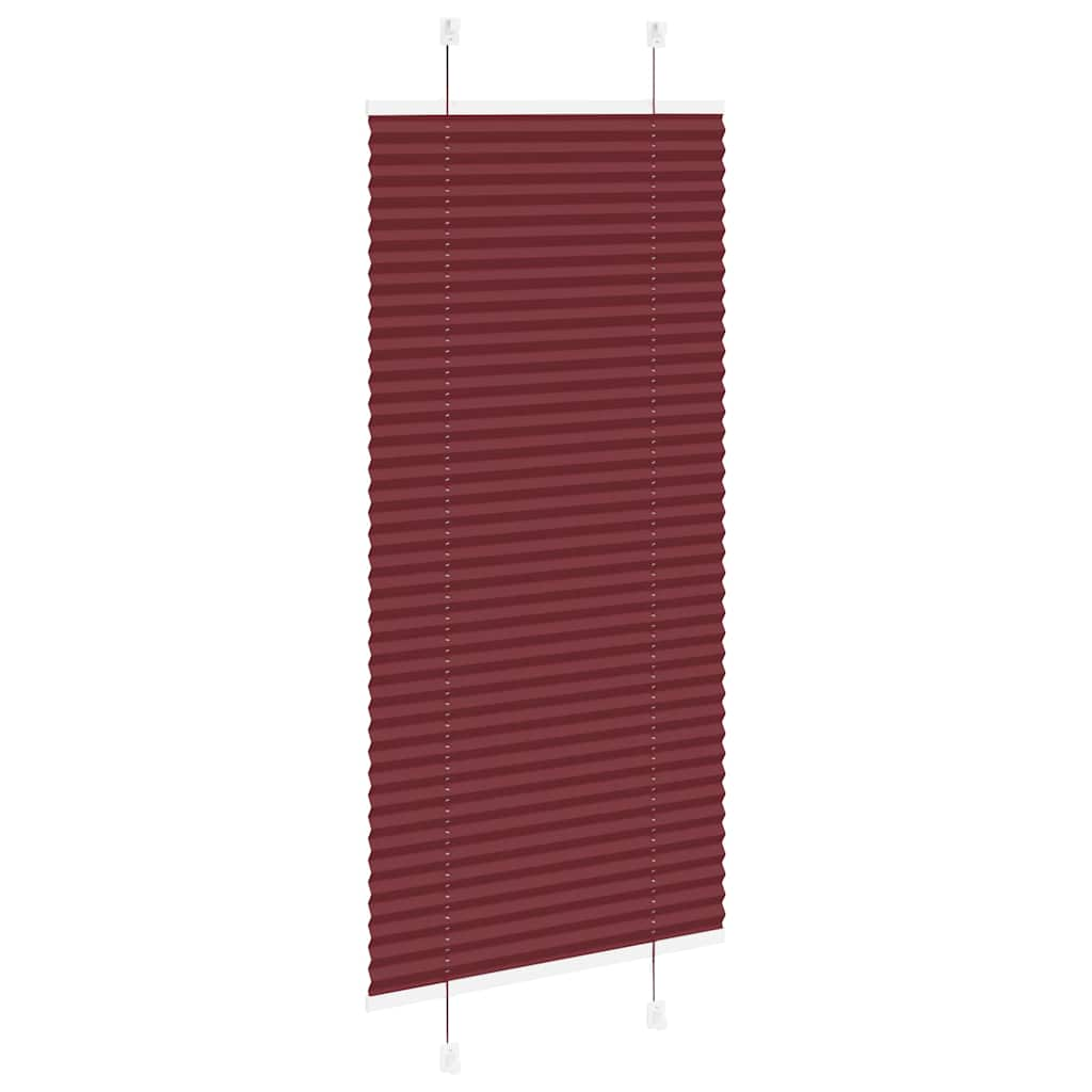 Pleated Blind Bordeaux Red 55x100 cm Fabric Width 54.4 cm Polyester