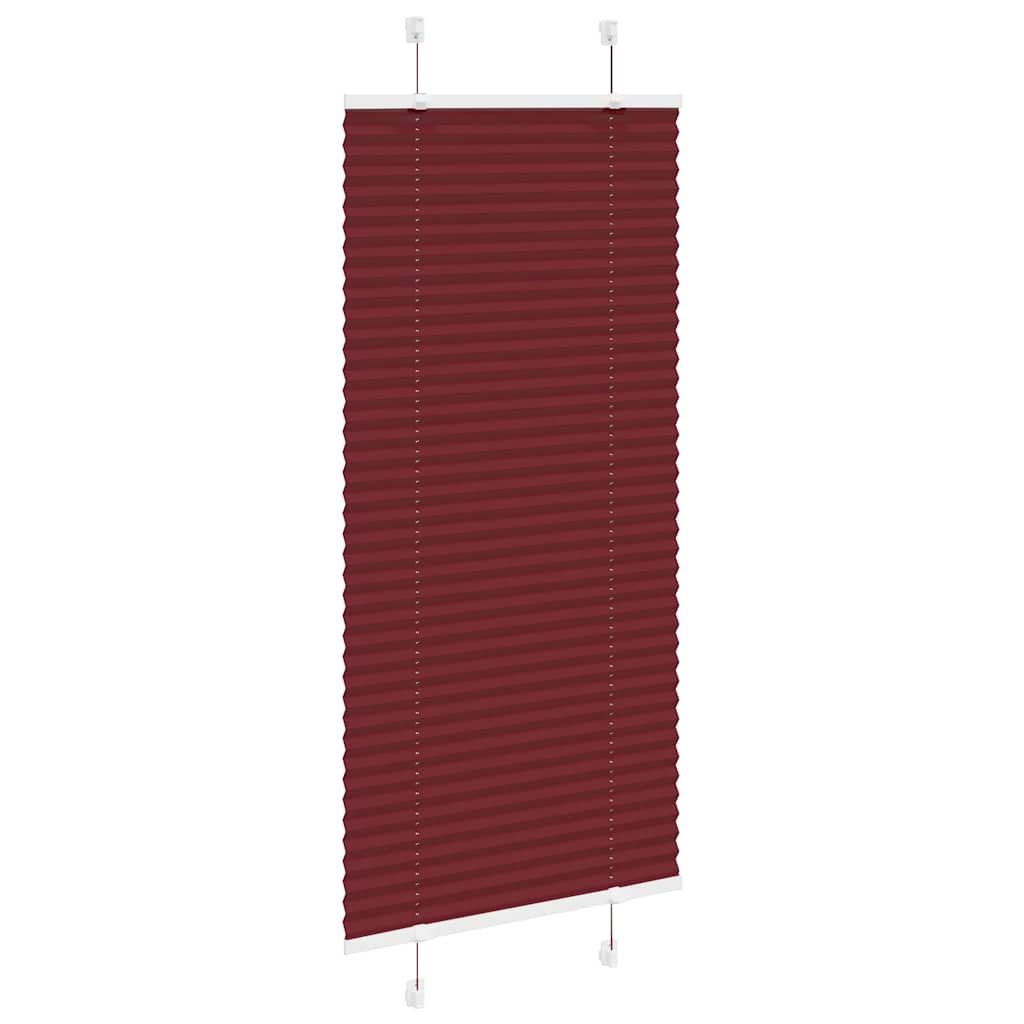 Pleated Blind Bordeaux Red 65x100 cm Fabric Width 64.4 cm Polyester