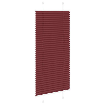 Pleated Blind Bordeaux Red 65x100 cm Fabric Width 64.4 cm Polyester