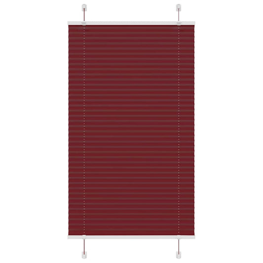 Pleated Blind Bordeaux Red 70x100 cm Fabric Width 69.4 cm Polyester