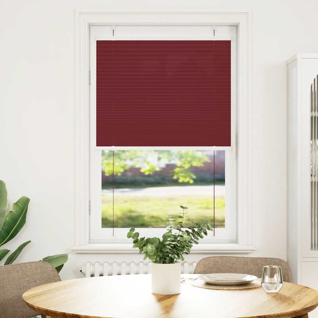 Pleated Blind Bordeaux Red 70x100 cm Fabric Width 69.4 cm Polyester