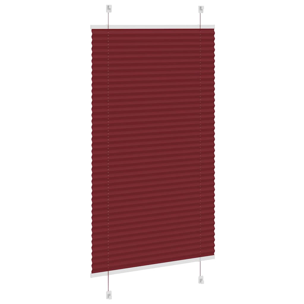 Pleated Blind Bordeaux Red 70x100 cm Fabric Width 69.4 cm Polyester