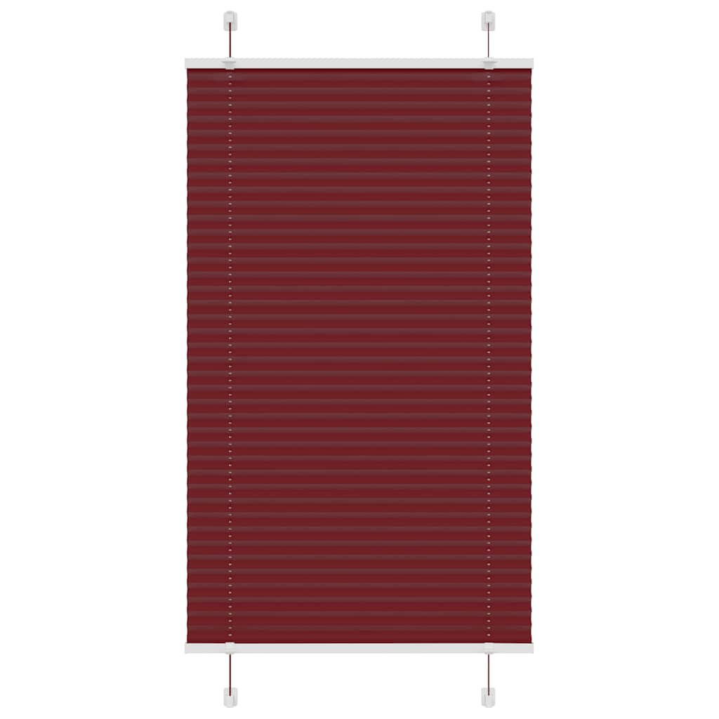 Pleated Blind Bordeaux Red 75x100 cm Fabric Width 74.4 cm Polyester