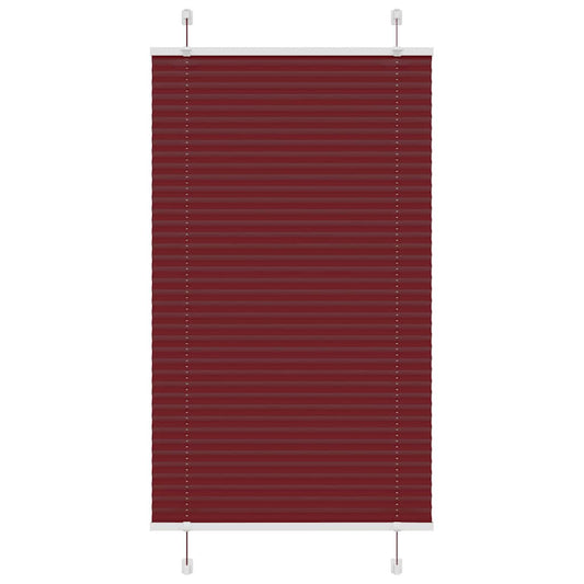 Pleated Blind Bordeaux Red 75x100 cm Fabric Width 74.4 cm Polyester