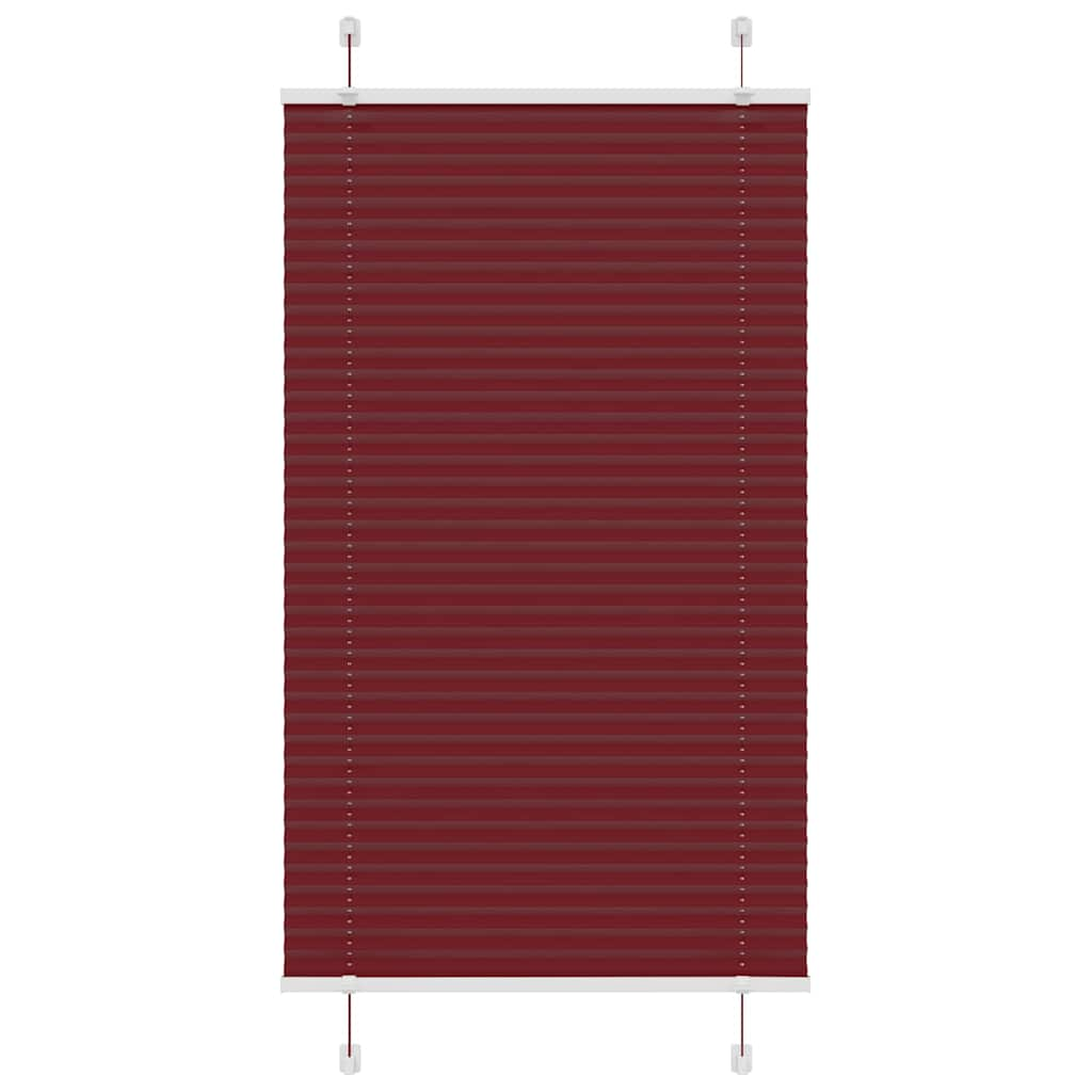 Pleated Blind Bordeaux Red 80x100 cm Fabric Width 79.4 cm Polyester