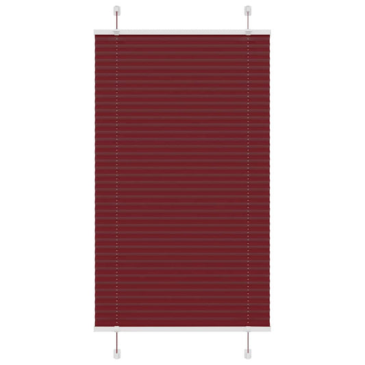 Pleated Blind Bordeaux Red 80x100 cm Fabric Width 79.4 cm Polyester