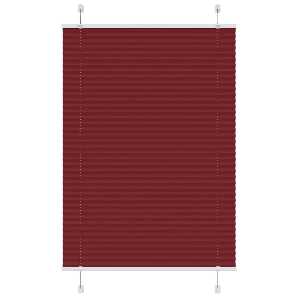 Pleated Blind Bordeaux Red 85x100 cm Fabric Width 84.4 cm Polyester