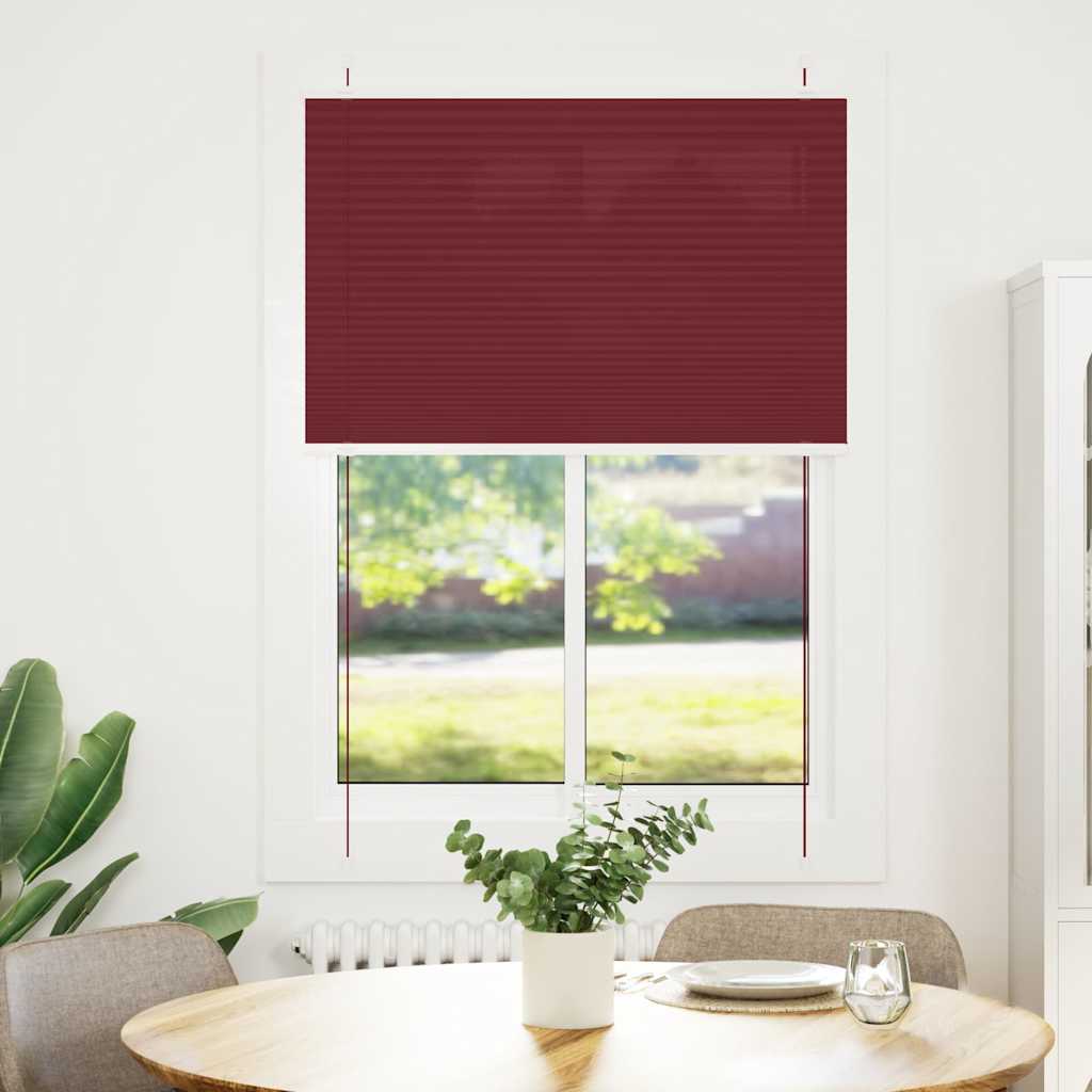 Pleated Blind Bordeaux Red 85x100 cm Fabric Width 84.4 cm Polyester