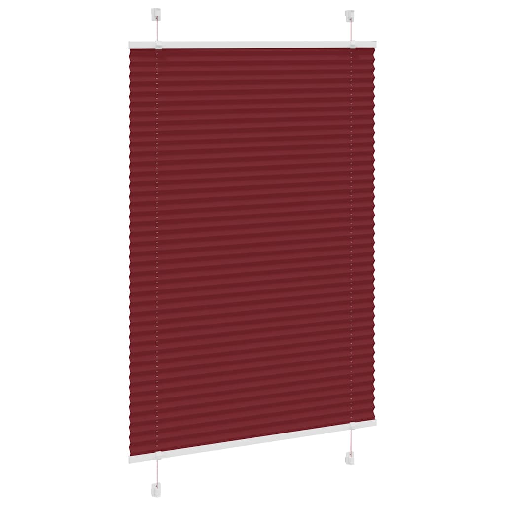 Pleated Blind Bordeaux Red 85x100 cm Fabric Width 84.4 cm Polyester