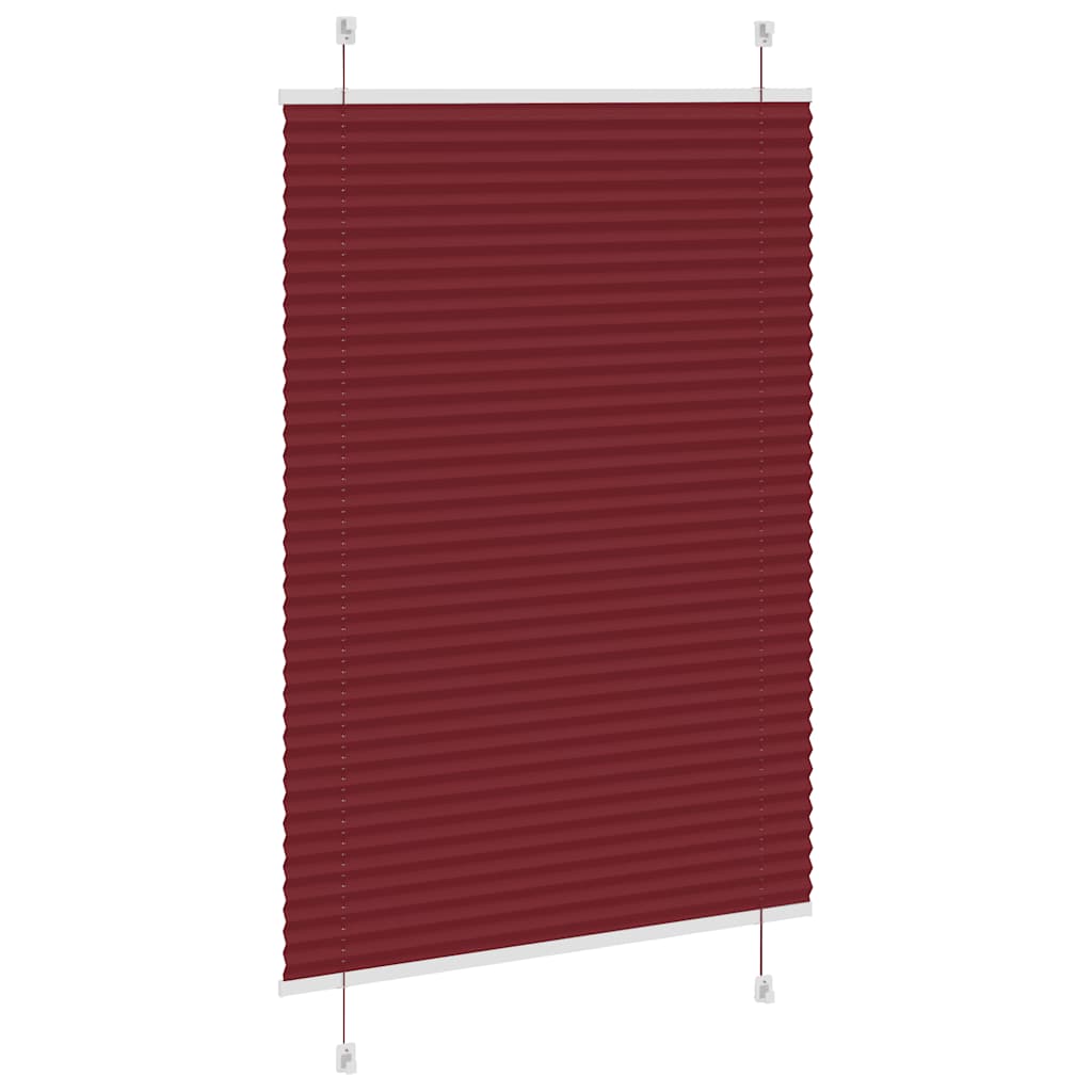 Pleated Blind Bordeaux Red 85x100 cm Fabric Width 84.4 cm Polyester