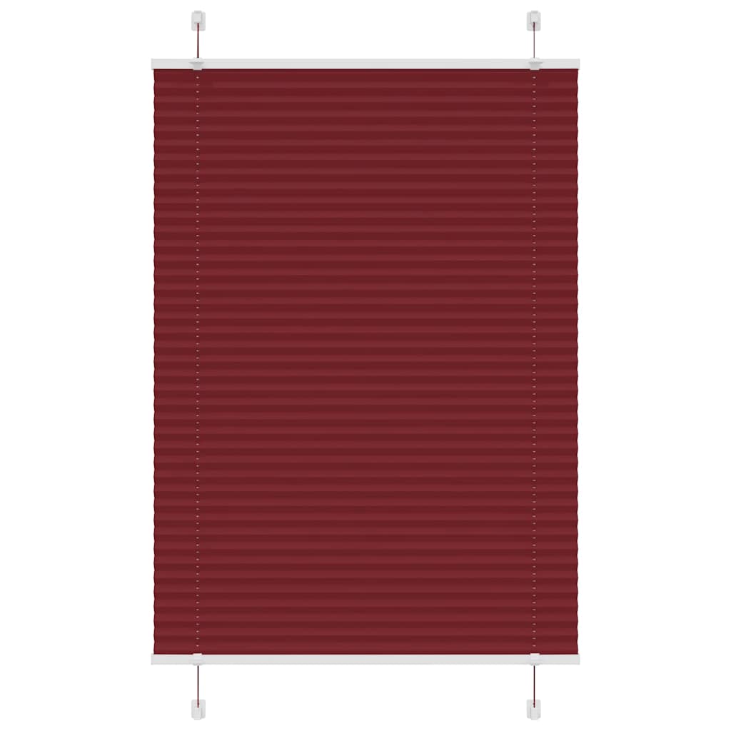 Pleated Blind Bordeaux Red 90x100 cm Fabric Width 89.4 cm Polyester