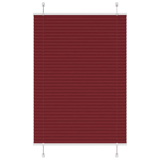 Pleated Blind Bordeaux Red 90x100 cm Fabric Width 89.4 cm Polyester