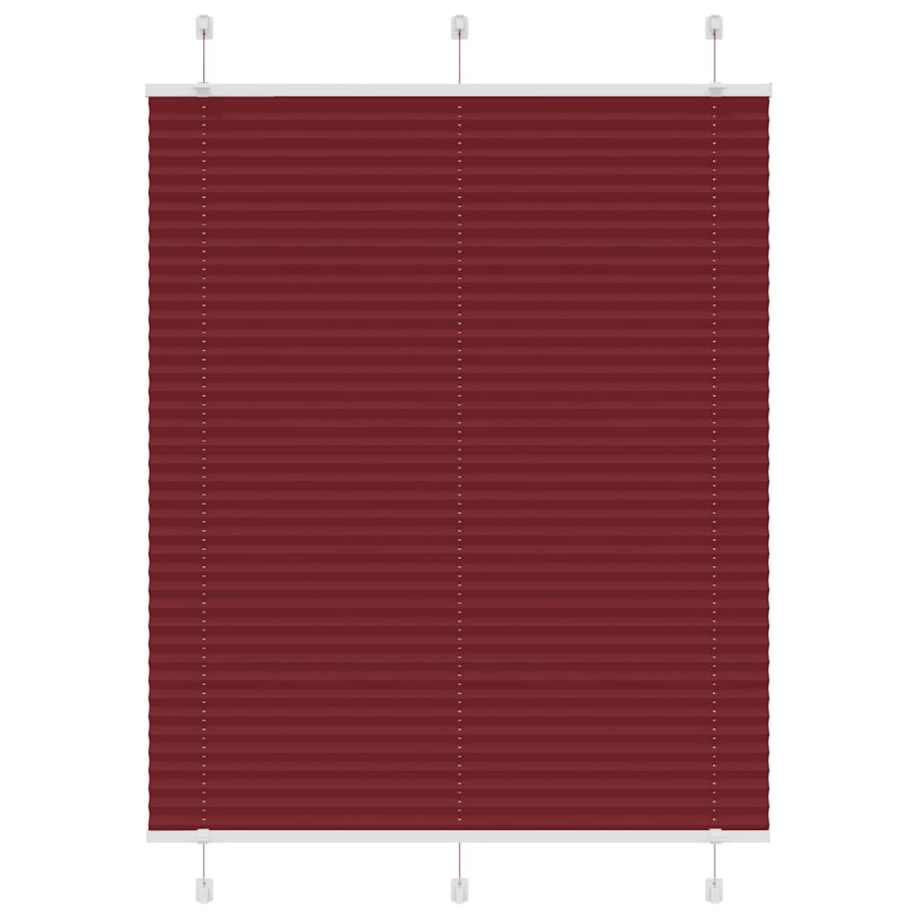 Pleated Blind Bordeaux Red 105x100 cm Fabric Width 104.4 cm Polyester