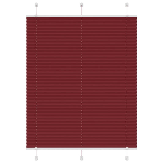 Pleated Blind Bordeaux Red 105x100 cm Fabric Width 104.4 cm Polyester