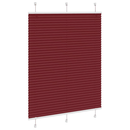 Pleated Blind Bordeaux Red 105x100 cm Fabric Width 104.4 cm Polyester