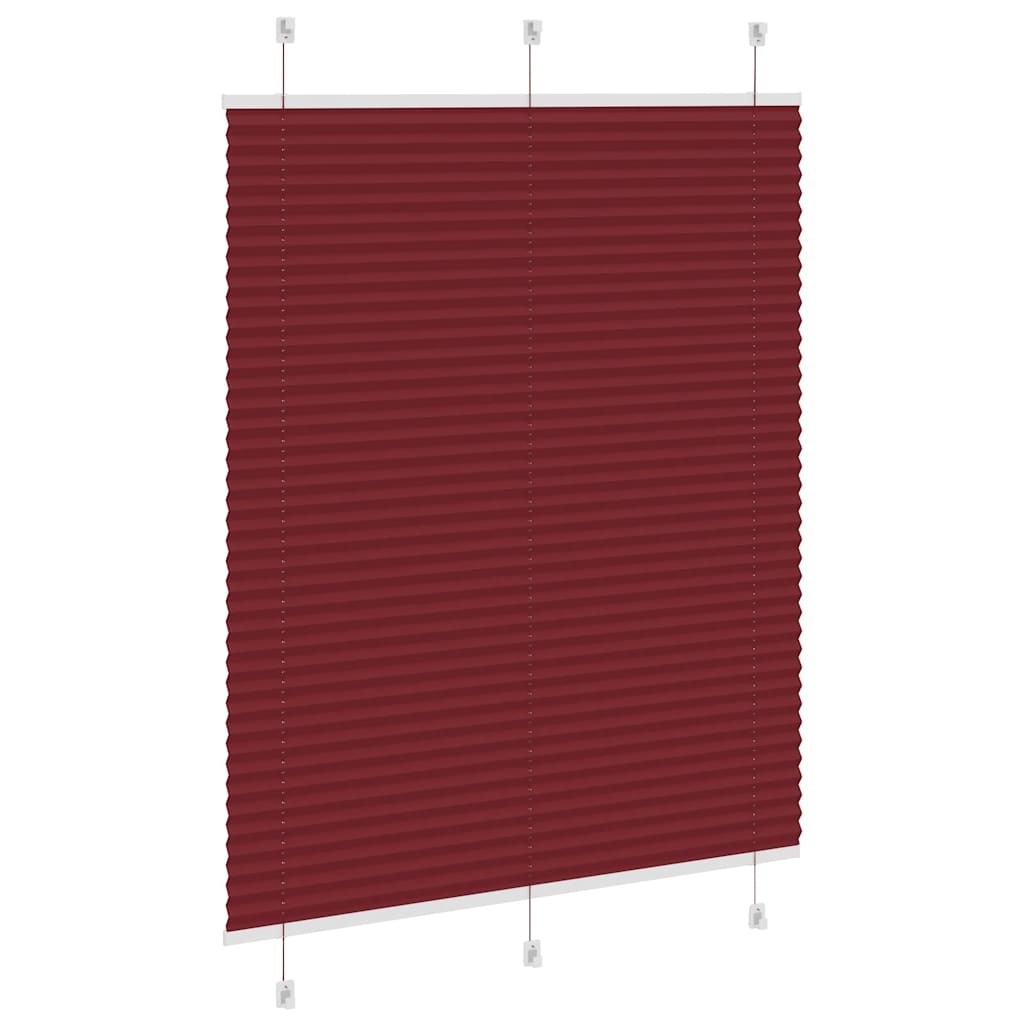 Pleated Blind Bordeaux Red 105x100 cm Fabric Width 104.4 cm Polyester