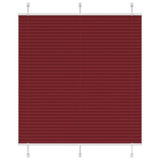 Pleated Blind Bordeaux Red 115x100 cm Fabric Width 114.4 cm Polyester