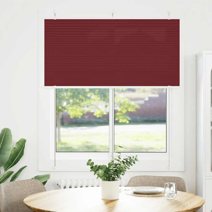 Pleated Blind Bordeaux Red 115x100 cm Fabric Width 114.4 cm Polyester