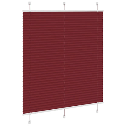 Pleated Blind Bordeaux Red 115x100 cm Fabric Width 114.4 cm Polyester