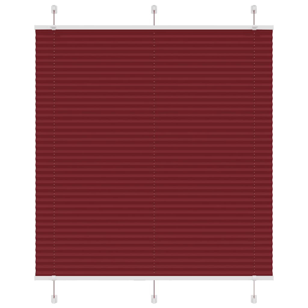 Pleated Blind Bordeaux Red 120x100 cm Fabric Width 119.4 cm Polyester