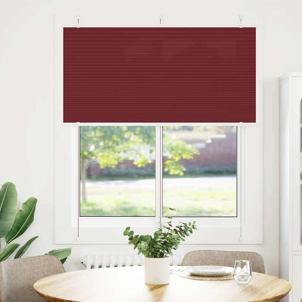 Pleated Blind Bordeaux Red 120x100 cm Fabric Width 119.4 cm Polyester