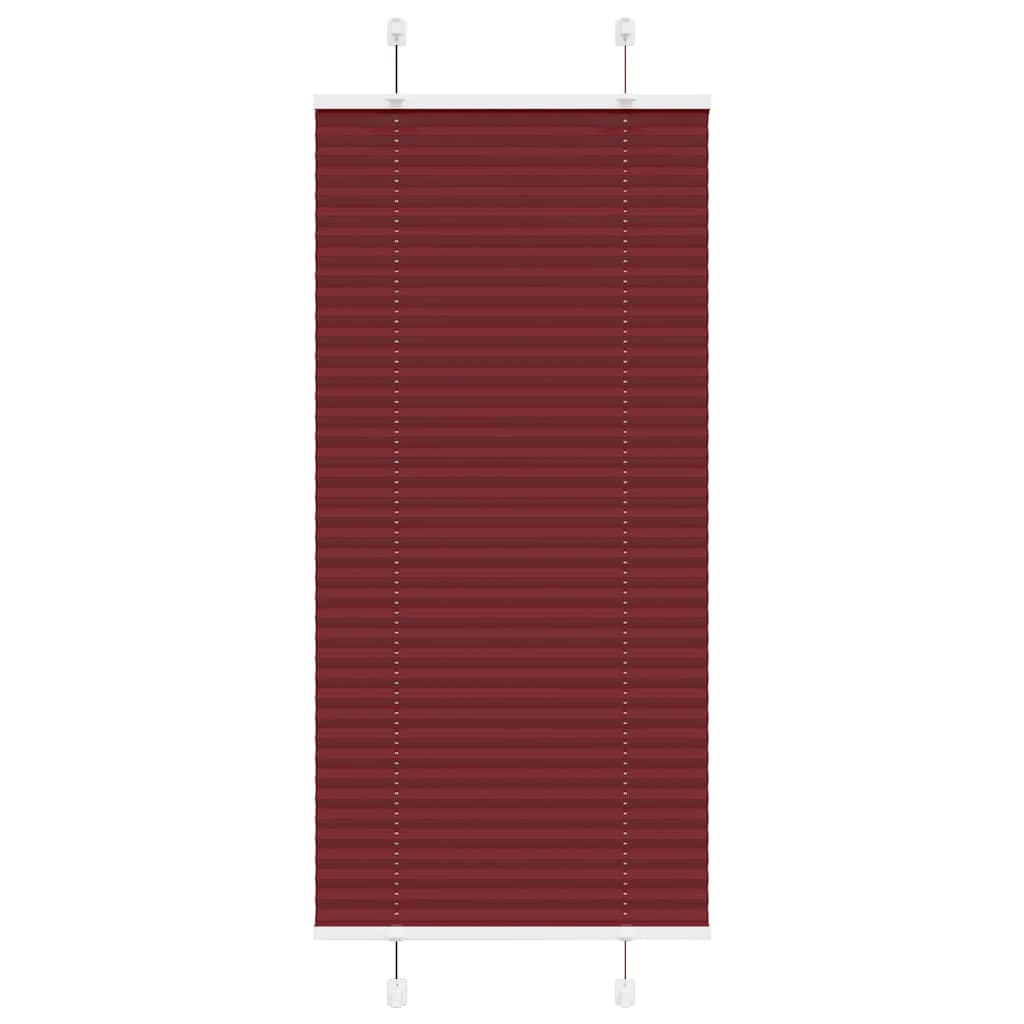 Pleated Blind Bordeaux Red 65x150 cm Fabric Width 64.4 cm Polyester