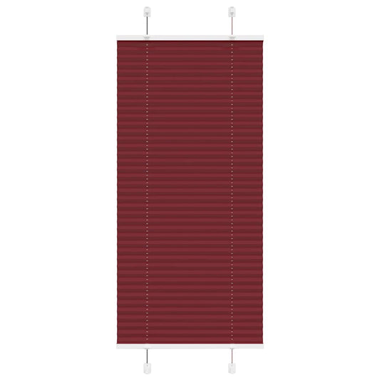 Pleated Blind Bordeaux Red 65x150 cm Fabric Width 64.4 cm Polyester