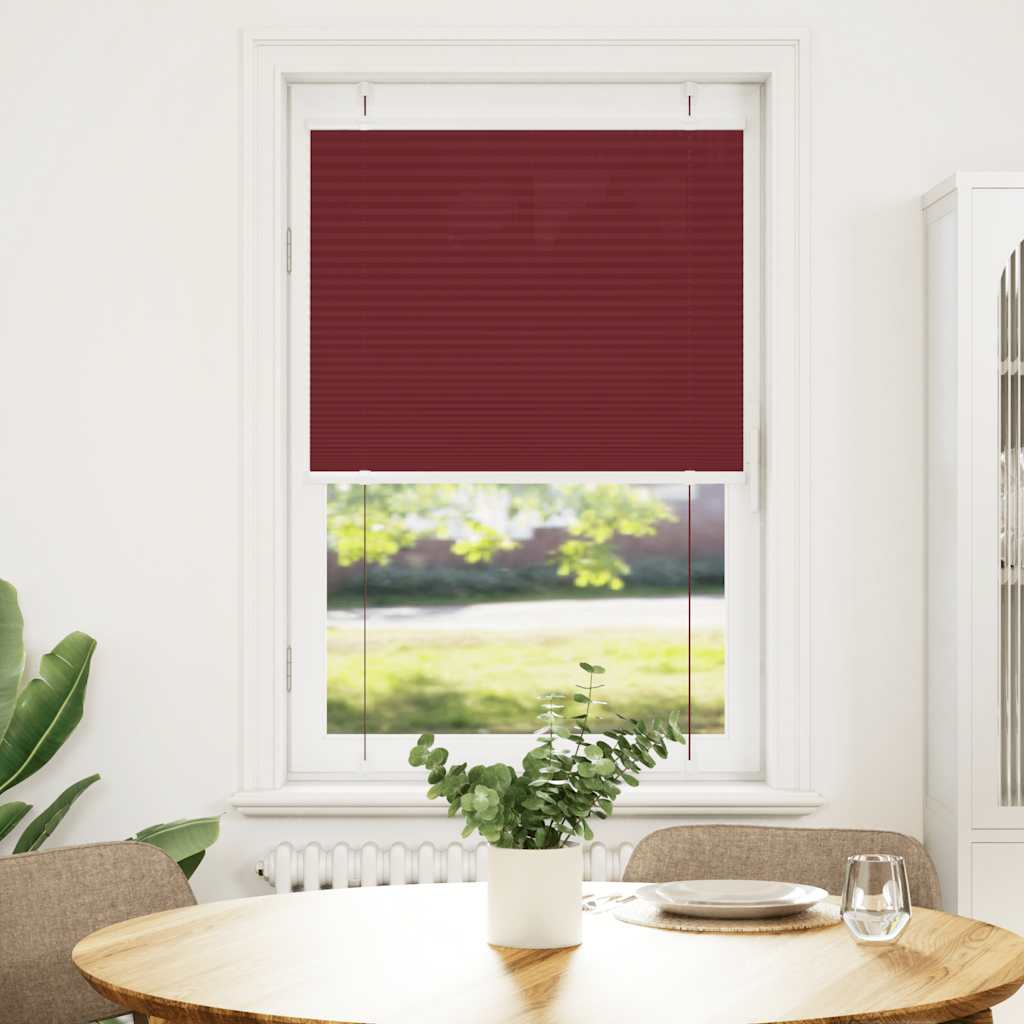 Pleated Blind Bordeaux Red 75x150 cm Fabric Width 74.4 cm Polyester