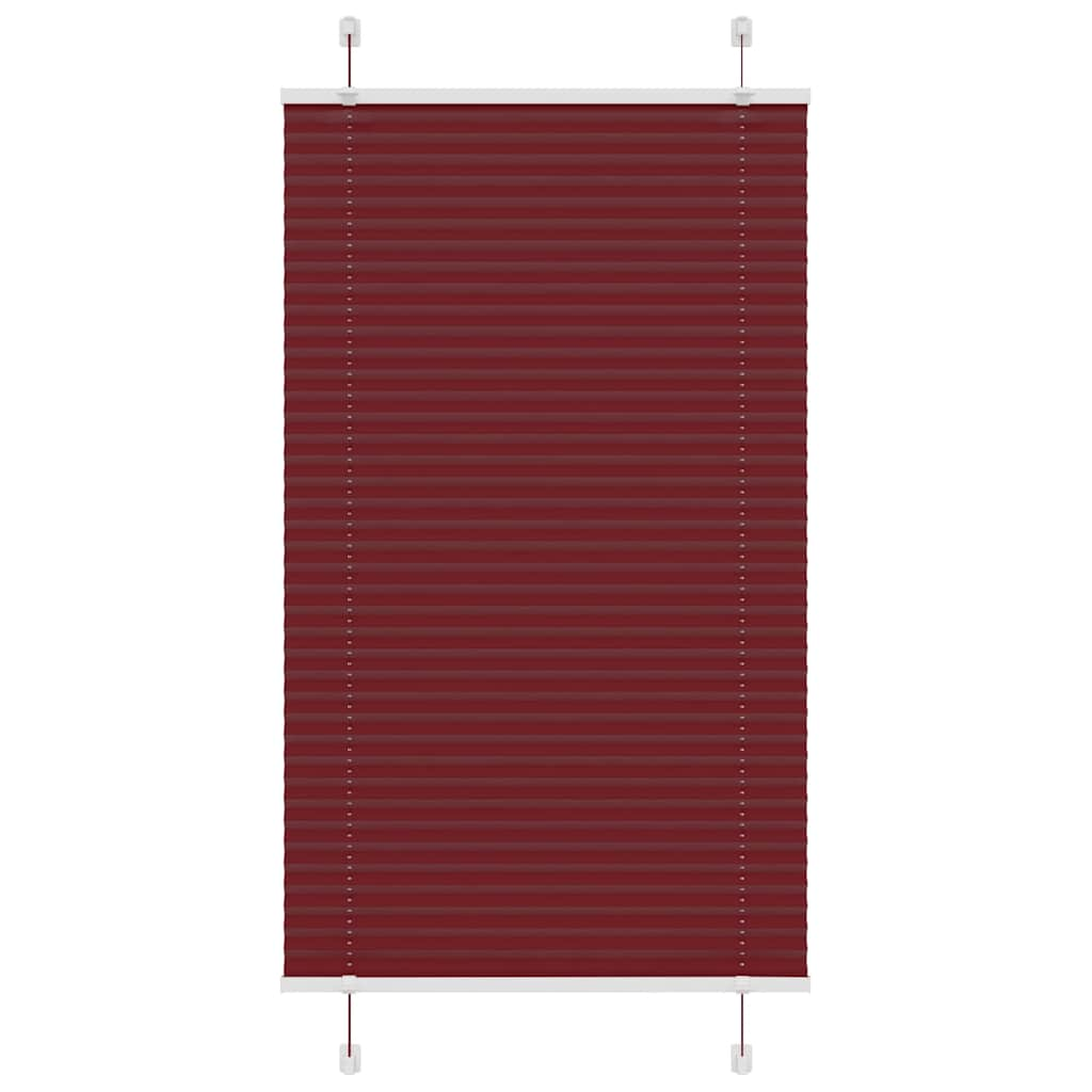 Pleated Blind Bordeaux Red 80x150 cm Fabric Width 79.4 cm Polyester